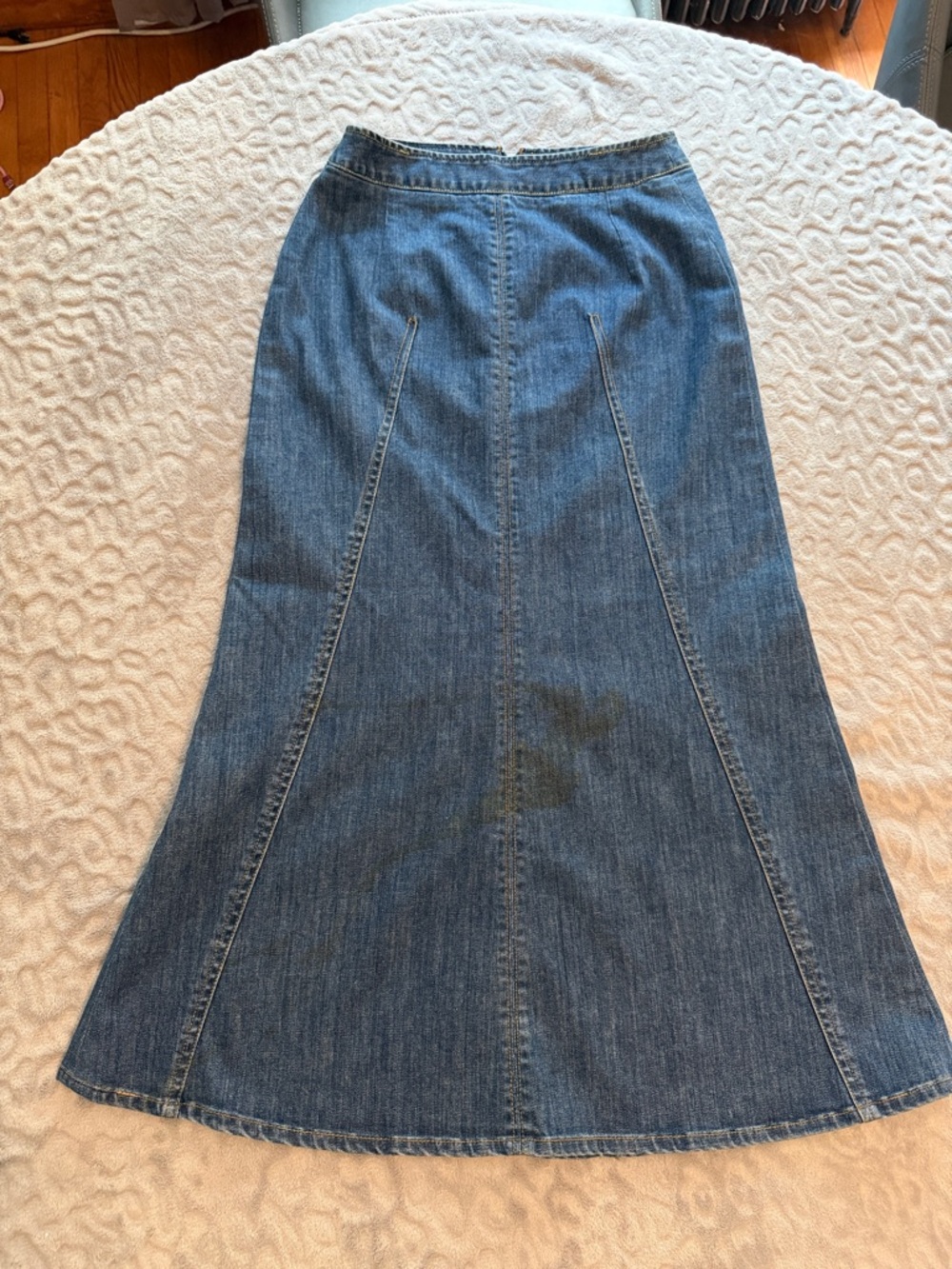 Talbots Medium Blue Denim A-Line Midi Skirt